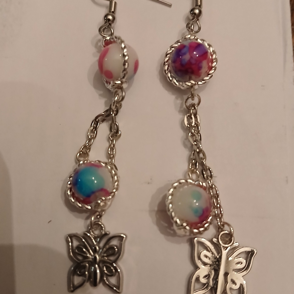 Colorful Butterfly Dangle Earrings